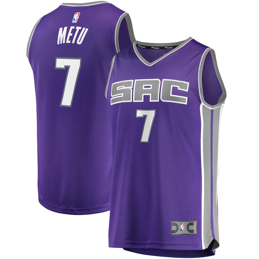 Men Sacramento Kings 7 Chimezie Metu Fanatics Branded Purple Fast Break Replica NBA Jersey